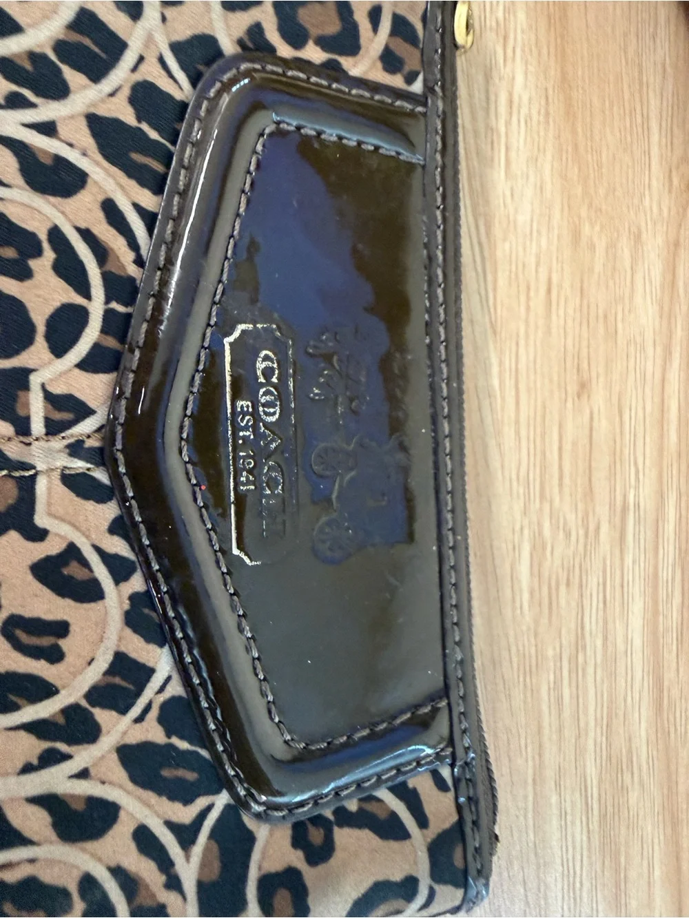 Leopard Print Wristlet Wallet in Brown